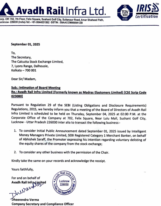 Notice Board Meeting